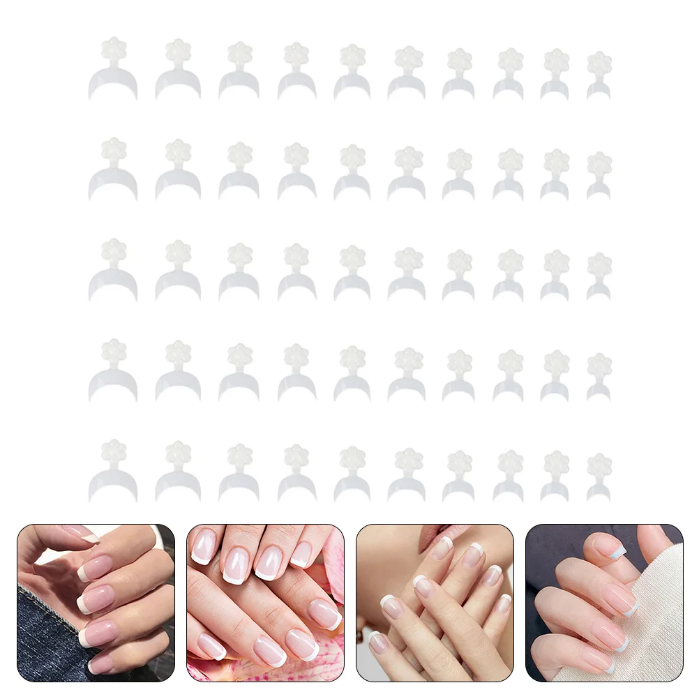 100pcs 프랑스어 네일 팁 인공 손톱 데칼 내구성 ABS 소재 홈 살롱 사용 우아한 가짜 매니큐어 패치 여성 손톱