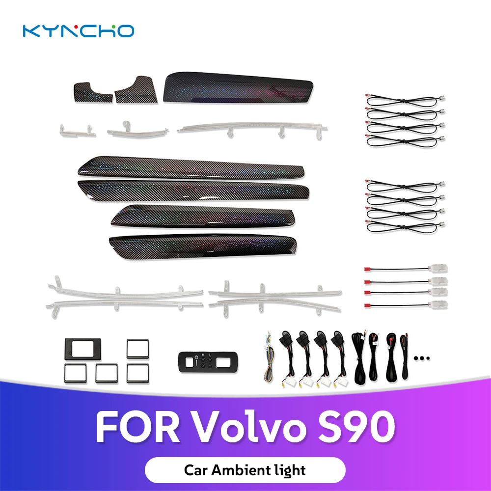 For Volvo S90 Smart Dimmable LED Car Ambient Interior Light Upgrade Symphony Neon Flowing Light Automotive Ambient Lighting