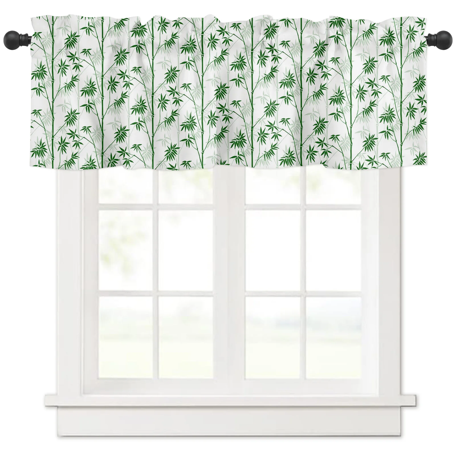 ZEDLIYU Valances for Windows Kitchen Living Room Small Window Valance Bamboo 1 Panel, 54 x 18 Inch