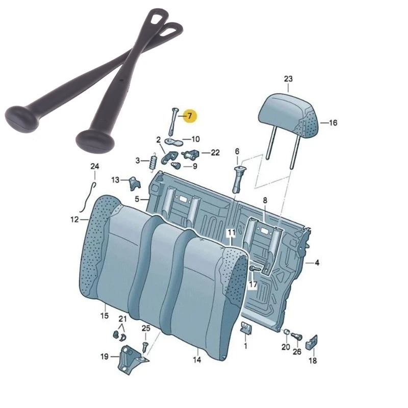 2Pcs Rubber Black R… - image