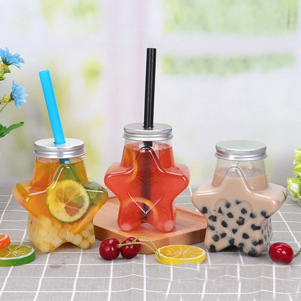 6 Pcs Cold Drink Bottle Milk Beverages Plastic Bottles Decorative The Pet Transparent Child Clear Water