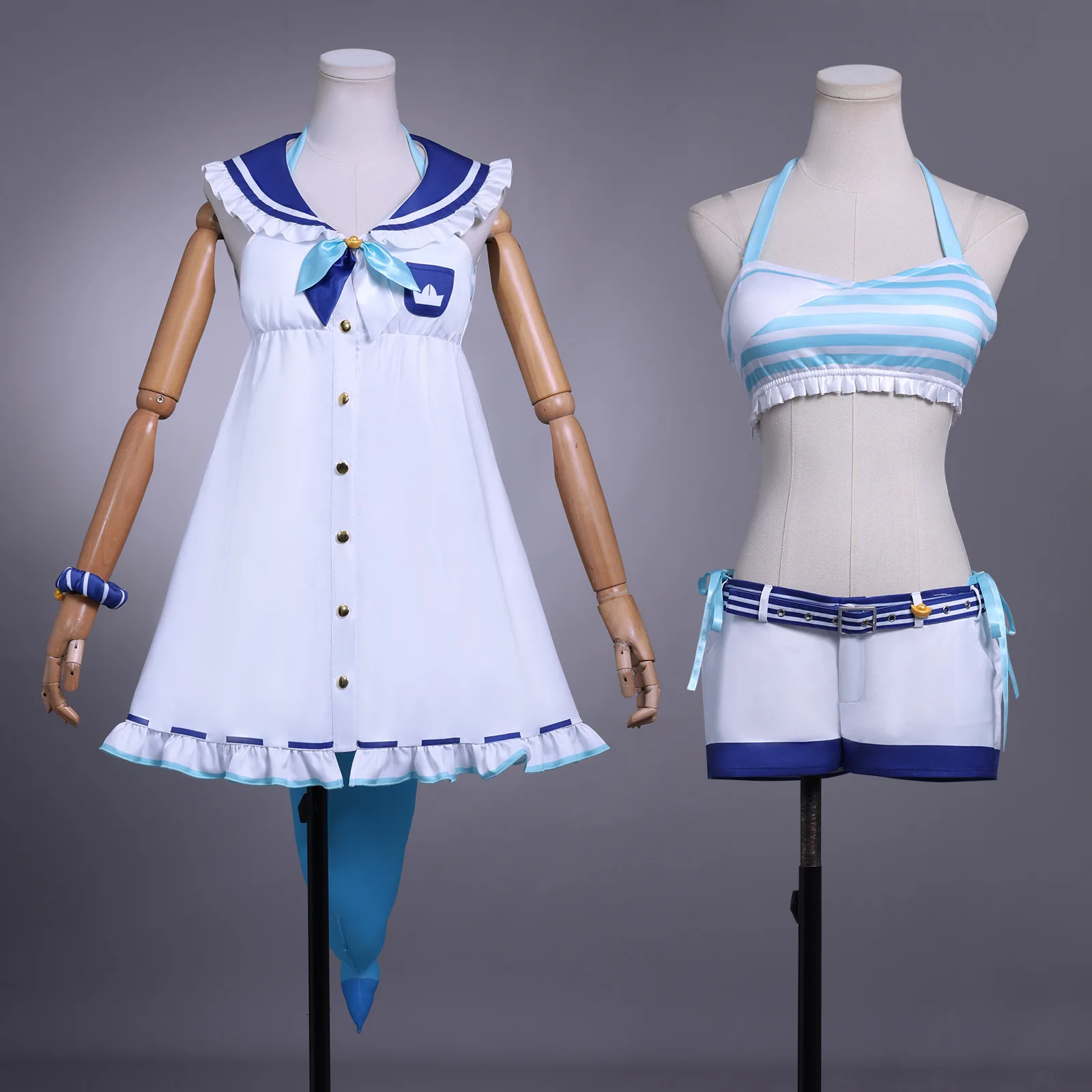 

Virtual YouTuber Gura Reincarnation of Shark Sameko Saba Cosplay Costume Vtuber Hololive Dress Tail Woman Kawaii Halloween Suit