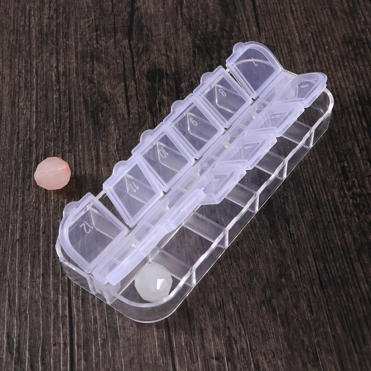 

6Pcs 12 Compartment Clear Plastic Storage Box Organizer for Jewelry Craft Supplies Portable Parts Holder High Quality