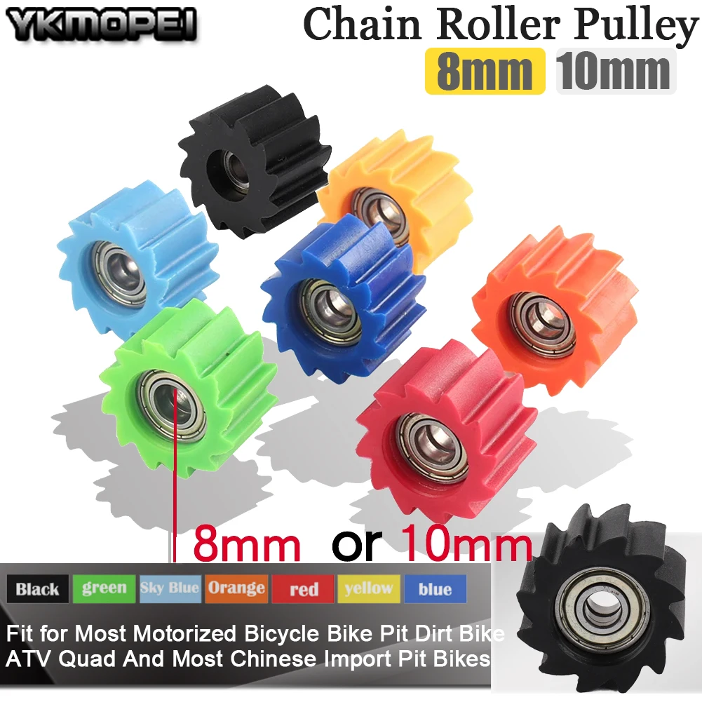 8MM 10MM Motorcycle Pulley Wheel Drive Chain Roller Tensioner Guide For Yamaha Honda Kawasaki Suzuki Yzf Rmz Klx Crf Dirt Bike