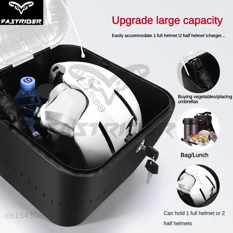 Large-capacity Bicycle Basket Electric Bike Basket Thickened Waterproof Universal Front Storage Basket with Cover Password Lock