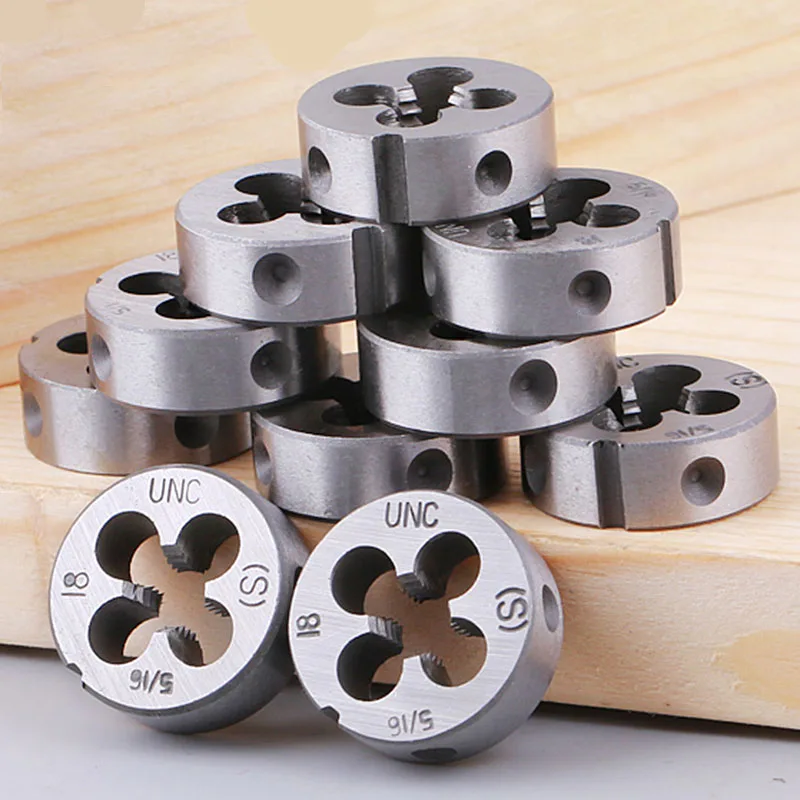 1szt HSS UN/UNC/UNF/UNS/UNF Anglo American Round Die 4-50 6-32 1/4 5/16 1/2 5/8 1/8 3/8 7/16 9/16 11/16 3/4 3/16 Narzędzia do gwintów