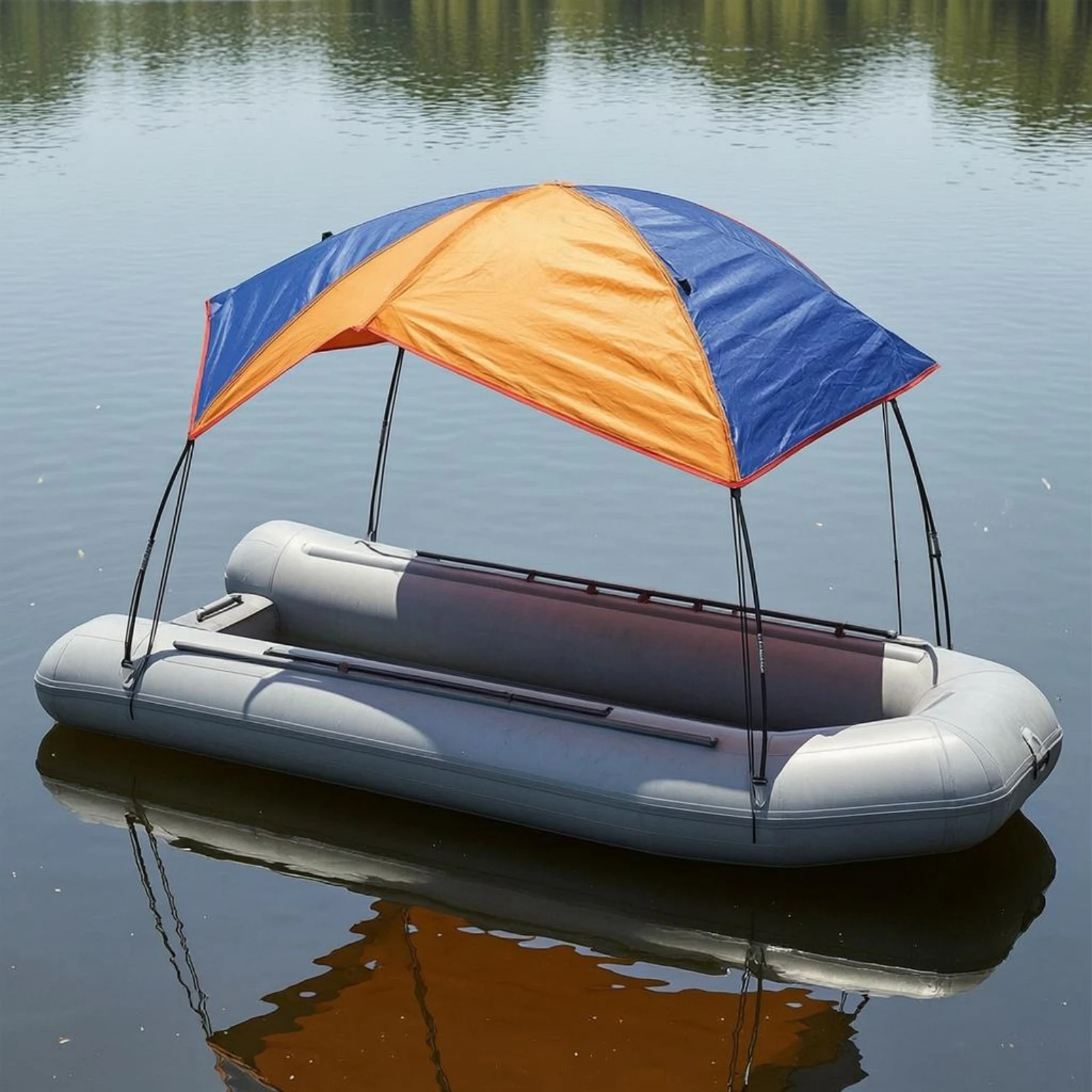 Inflatable Boat Sunshade Easy Install Foldable Boat Sunshade Lightweight Canopy Frame Sturdy Watercraft Shade for Boating - view 4
