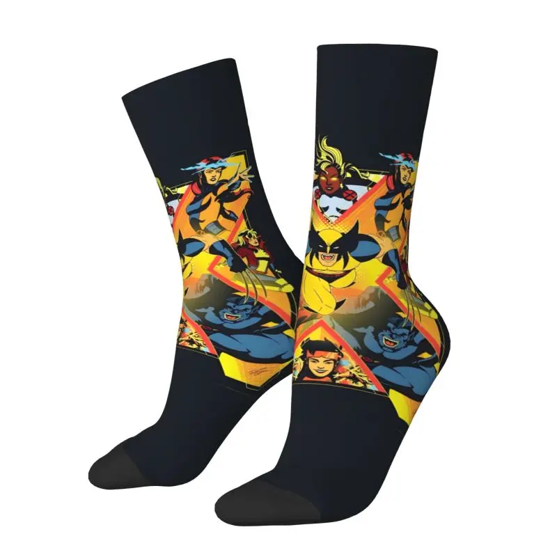 

Custom Wolverine Comic Wallpaper Men's Crew Socks Unisex Fashion 3D Print Dress Socks