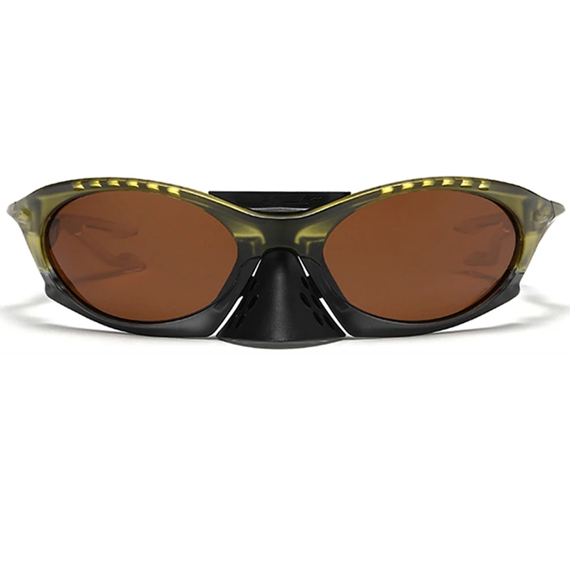 المتضخم Steampunk النظارات الشمسية الرجال العلامة التجارية تصميم مرآة فاسق نظارات شمسية للرجال الذكور الصيد نظارات رياضية UV400