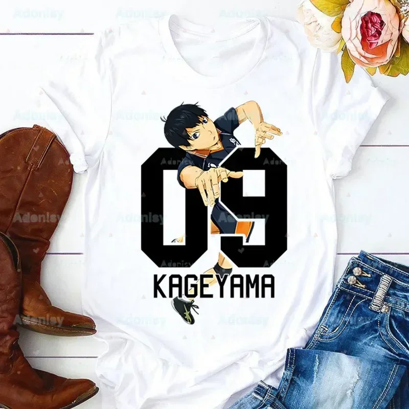 Haikyuu Kageyama Tobio Donna Harajuku Top Estate Top Graphic Tees Donna Kawaii T-shirt Vestiti Ragazza T Shirt, Trasporto di Goccia