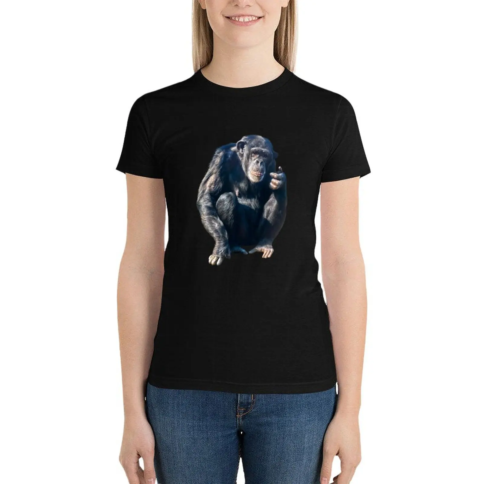 

Chimpanzee T-Shirt vintage clothes aesthetic clothes black t shirts for Women