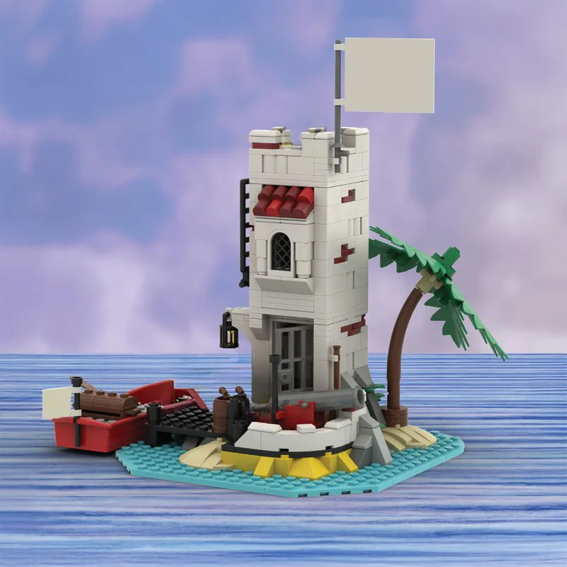 429pcs MOC Pirates 6265 Sabre Island Remake Model Building Blocks Christmas Gift Architecture Toys Collection Art DIY Birthday