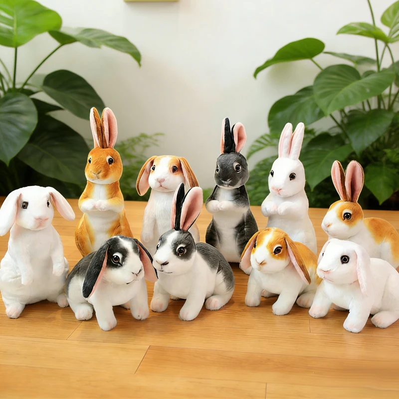 

Realistic Long-Eared Rabbit Plush Toy Cute Standing Bunny Soft Stuffed Animal Rabbit Doll Perfect Children's Birthday Home Decor