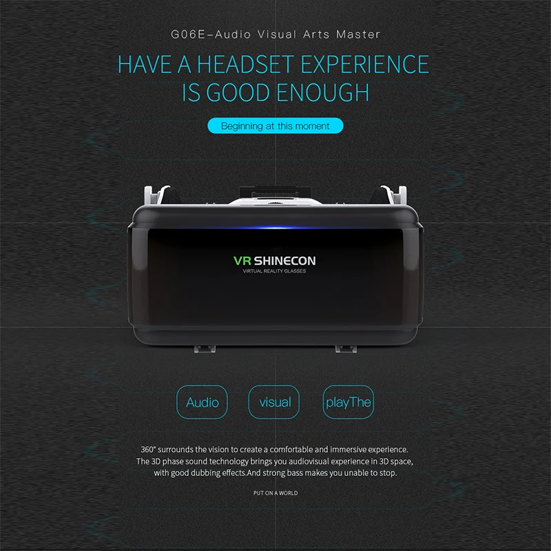 VR Shinecon Casque خوذة نظارات ثلاثية الأبعاد الواقع الافتراضي معزز آيفون أندرويد الهاتف الذكي الهاتف الذكي حملق لعبة Viar المحمول #4