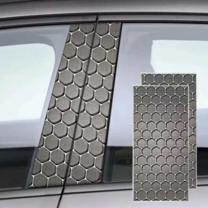 

1pc Honeycomb Car Stickers Waterproof B Pillar Center Column Decor Covers DIY Scratch Resistant Car Styling Decoration Sticker