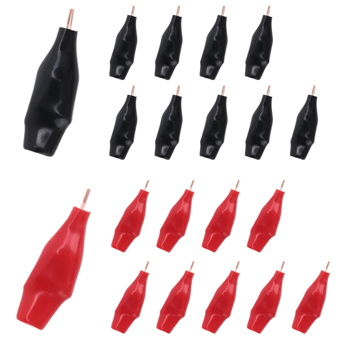 AA08I 20 Mini Toothless Alligator Test Clips,Solid Copper Clips Electrical, 5Amp with Protective Insulation Cover for Solder