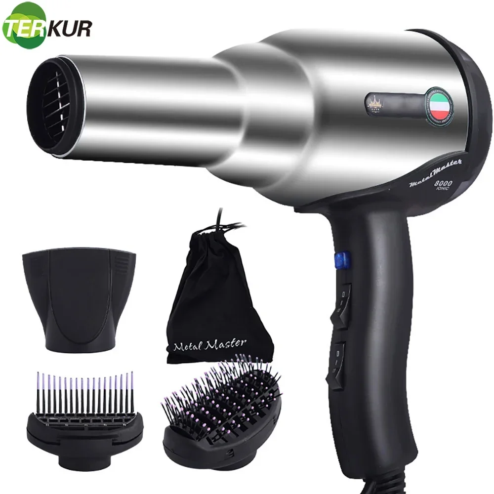 8000W Blow Dryer with Diffuser Ionic Hairdryer Extended Lifespan AC Motor 2 Speed and 3Heat Setting Cool Shut Button Fast Drying