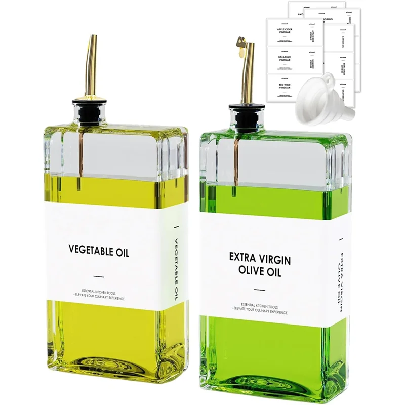 

AB35-Glass Oil Bottle 17 Oz Coffee Syrup Dispenser Oil And Vinegar Dispenser Set With Pour Spout Glass Oil Dispenser