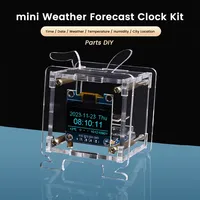 DC5V ESP8266 DIY Electronic Kit Mini Weather Forecast Clock Kits OLED Display Connect with Shell DIY Soldering Project
