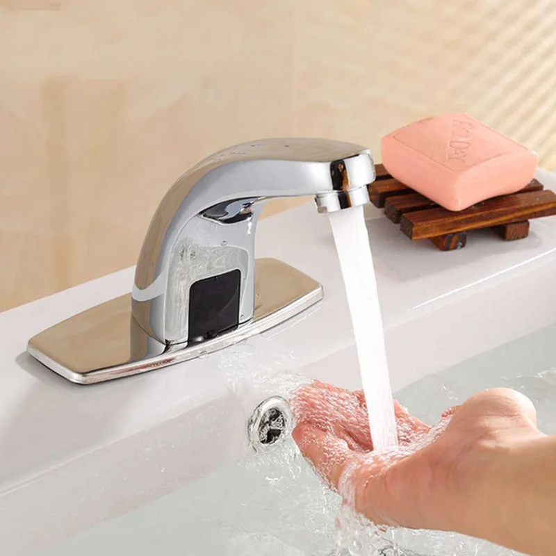 

Sensor Faucet Deck Mount Smart Touch Hands Free Inductive Water Tap Kitchen Bathroom Sink Faucets Water Tap Automatic Infrared