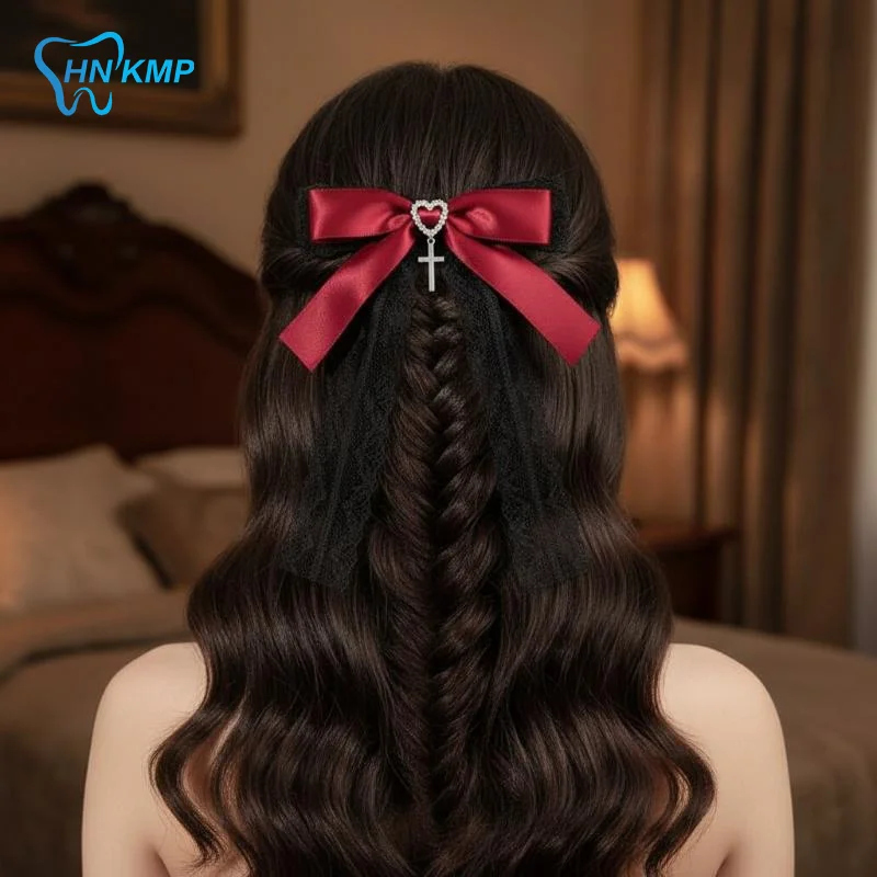 Exquisite Japanese Gothic Hair Clip Lolita Soft Lace Ponytail Holder Hair Accessory for Comic Con Cosplay Events