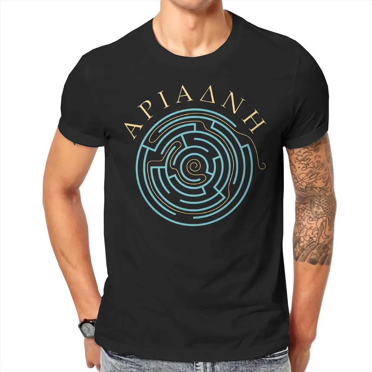 Ariadne Labyrinth Newest TShirts Greek Goddess Male Style Pure Cotton Tops T Shirt Round Neck 