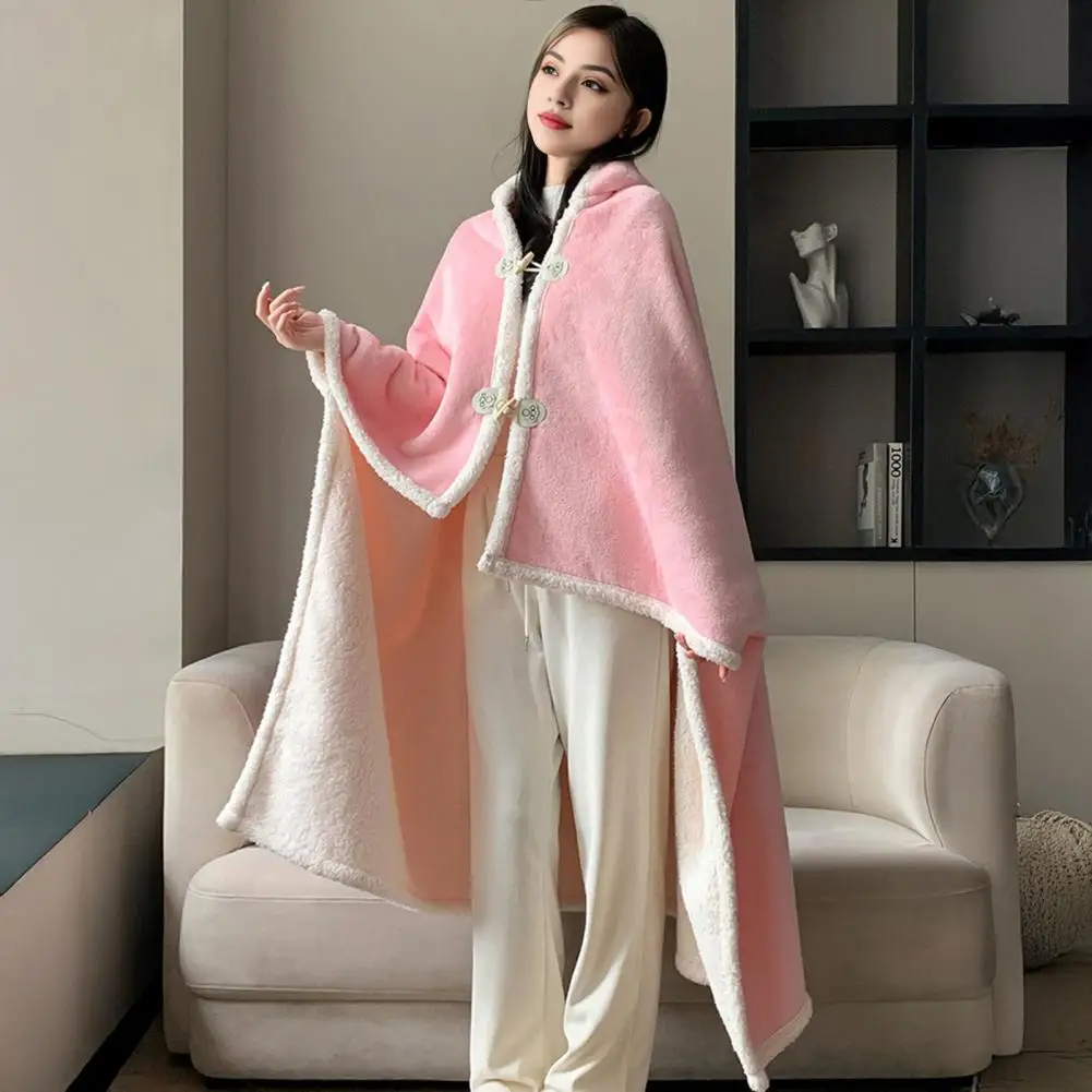 

Cloak Super Long Flannel Blanket Cold-proof Nightgown Pyjamas Sleeves Winter Hoodies Sweatshirt Women Men Pullover Fleece