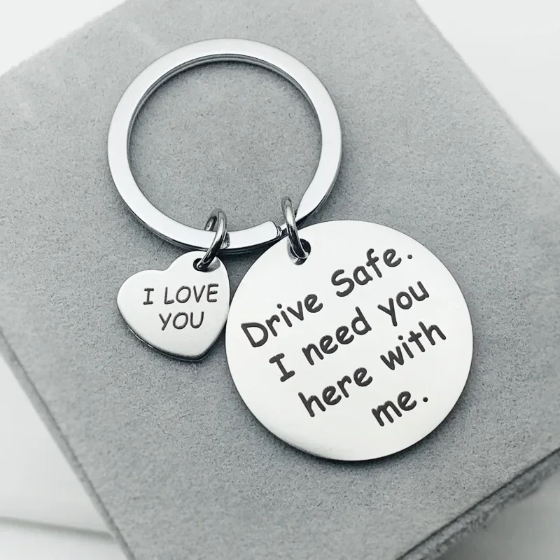 Hot I Need You Here with Me Keychain Pendant  Drive Safe Key Chain Keyrings Dad Husband Boyfriend Brother Gift