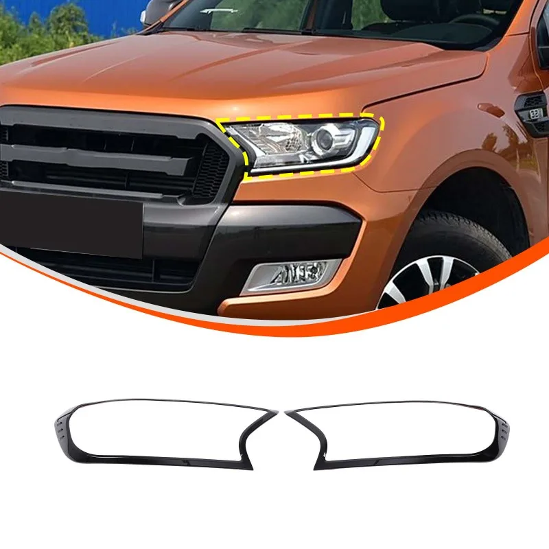 

ABS For Ford Ranger (T7 Edition) 2015-2021 Headlight Frame Headlight Decorative Trim Front Light Protector Car Accessories