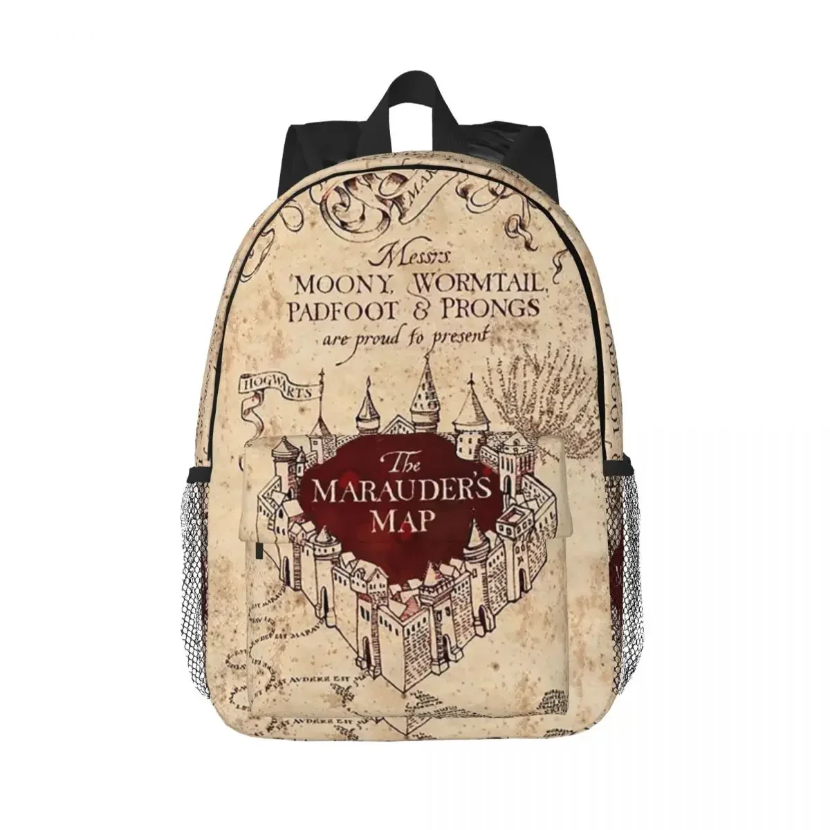 

Рюкзак с бежевой картой The Marauders Map, Лидер продаж, рюкзак большой емкости для мальчиков и девочек, сумка для книг, сумки на плечо для мужчин и женщин, школьная сумка