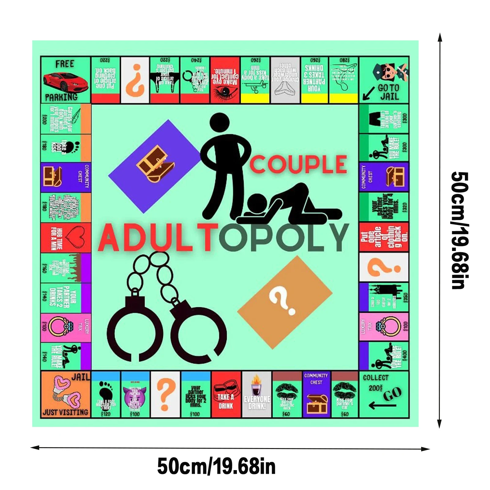 Couple Adult Opoly Board Game Date Night Ideas Relationship Card Game for Valentines Day Wedding Day Gift