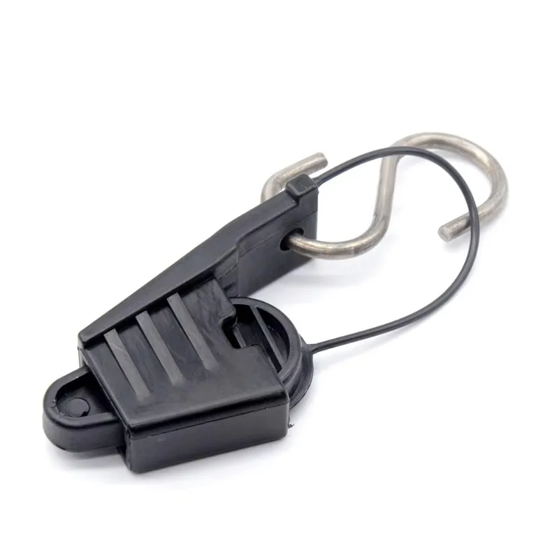 MT-1711-E S-Type Plastic Anchor Tension Clamp Galvanized Hook Fastener For FTTH Optical Fiber Wire Cable Fixing