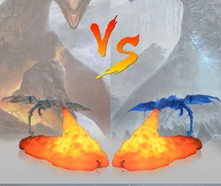 E5 3D Room Decor Print LED Fire Dragon Ice Dragon Lamps Home Desktop Rechargeable Lamp Best Gift For Children Family Home Decor