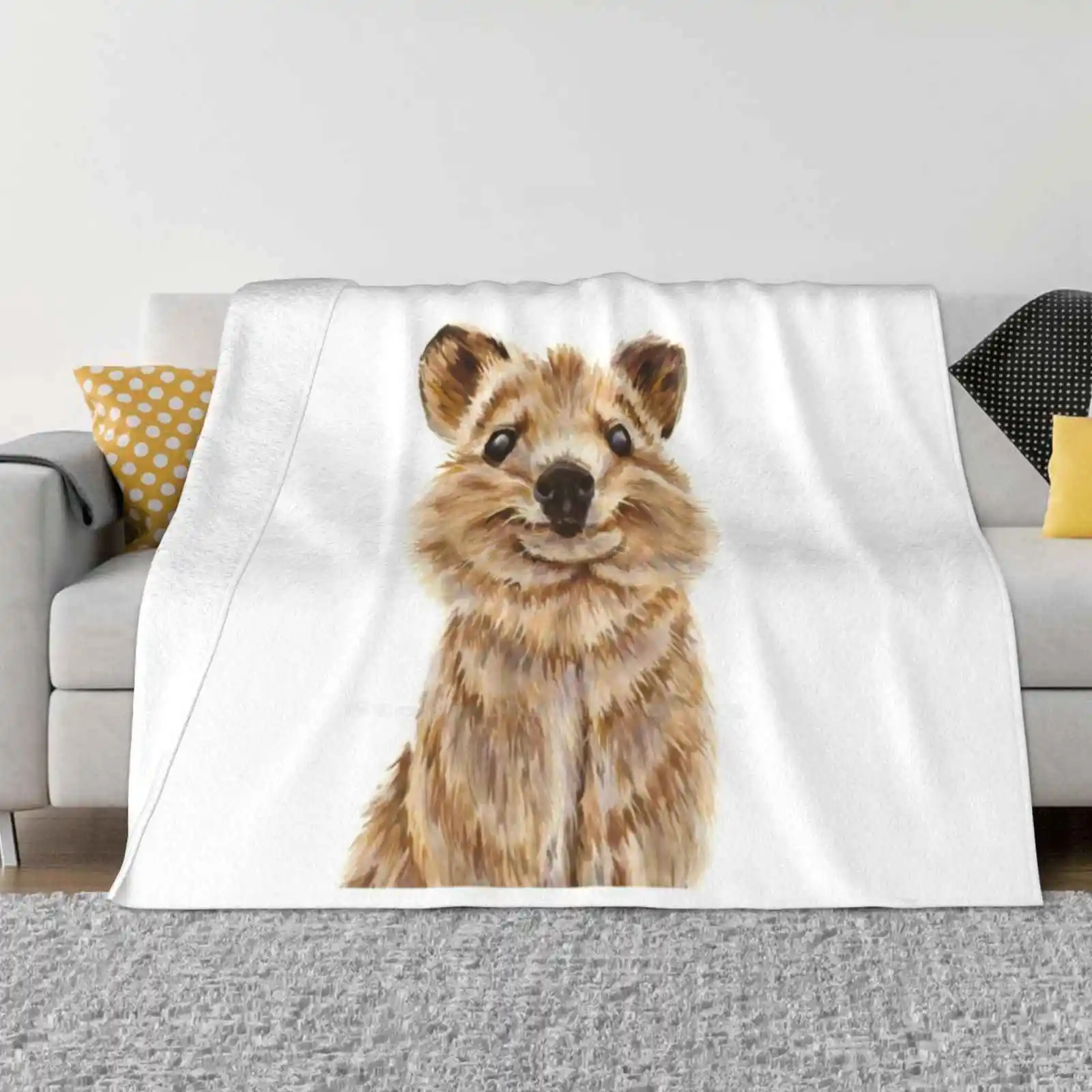 Quokka , The Happiest Wildlife On Earth Super Warm Soft Blankets Throw On Sofa/Bed/Travel Quokka Furry Animals Animal Lovers