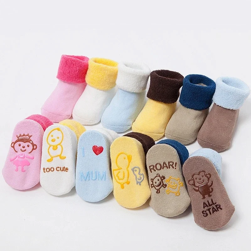 Baby Socks Newborn Cartoon Animal Baby Thick Warm Socks Non Slip 0 3 Months 6 Months Baby Girls Boys Floor Kids Socks