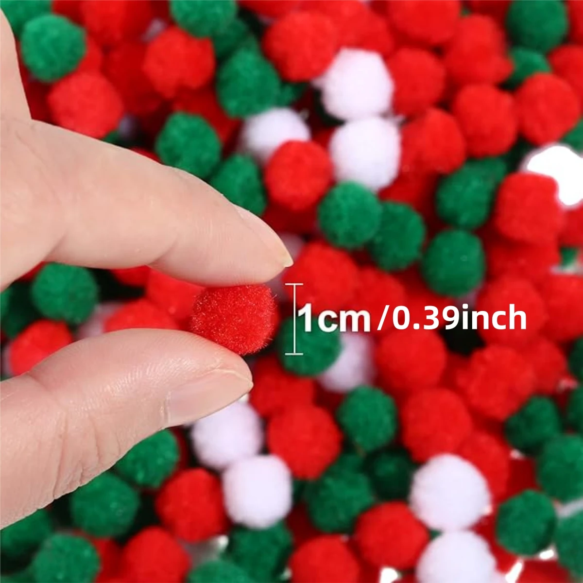 500/1000Pcs Christmas Pom-Poms Handmade Scene Setting Filling Material Decorative Additions Perfect for Holidays