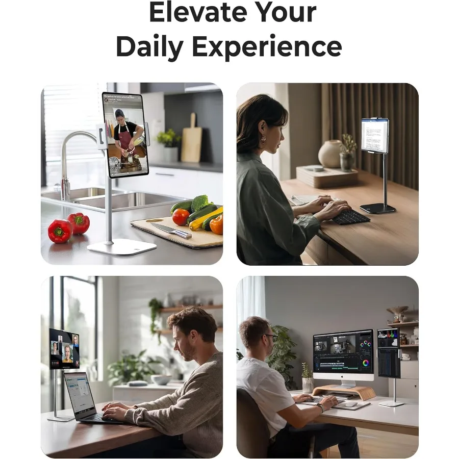 COOPER TabStand 高さ調節可能なiPadスタンド デスク用 ヘビーデューティー 717 タブレットホルダー ポータブルモニタースタンド 4.4ポンドの保持力