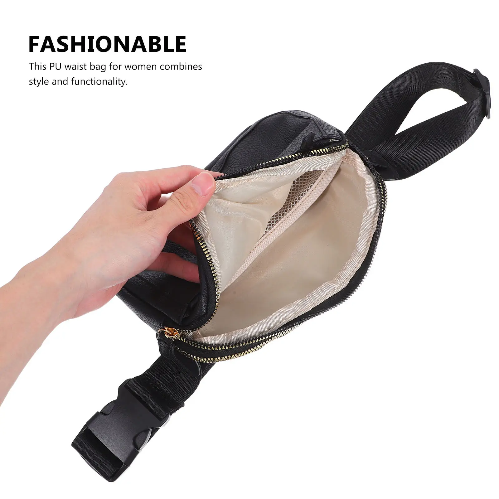 

Adjustable PU Waist Bag Women Stylish Crossbody Fanny Pack Travel Shopping Daily Multi-Functional Running Belt Pouch Phone Bag