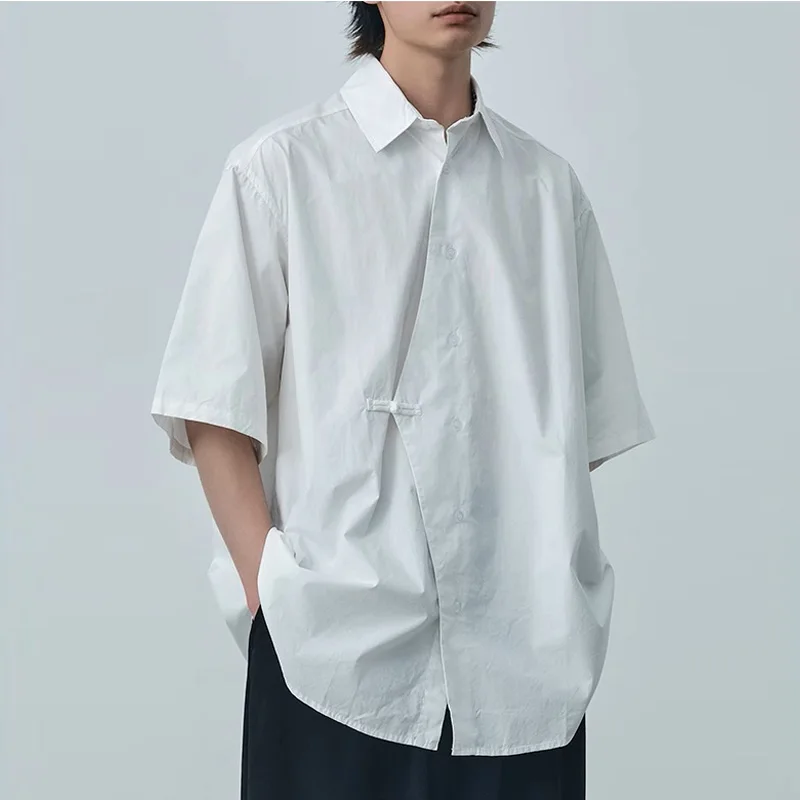 Men Summer Japanese Streetwear Fashion Loose Casual Short Sleeve Cargo Shirts Cityboy Girls Oversize Cotton Shirts Blouses