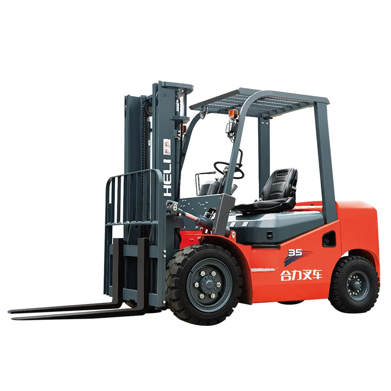 HELI Forklift 3.5 Ton Lift Prices Lithium-ion Battery Four-wheel Forklift 1220mm Model CPD Two-Stage Mast Solid Tire Seated