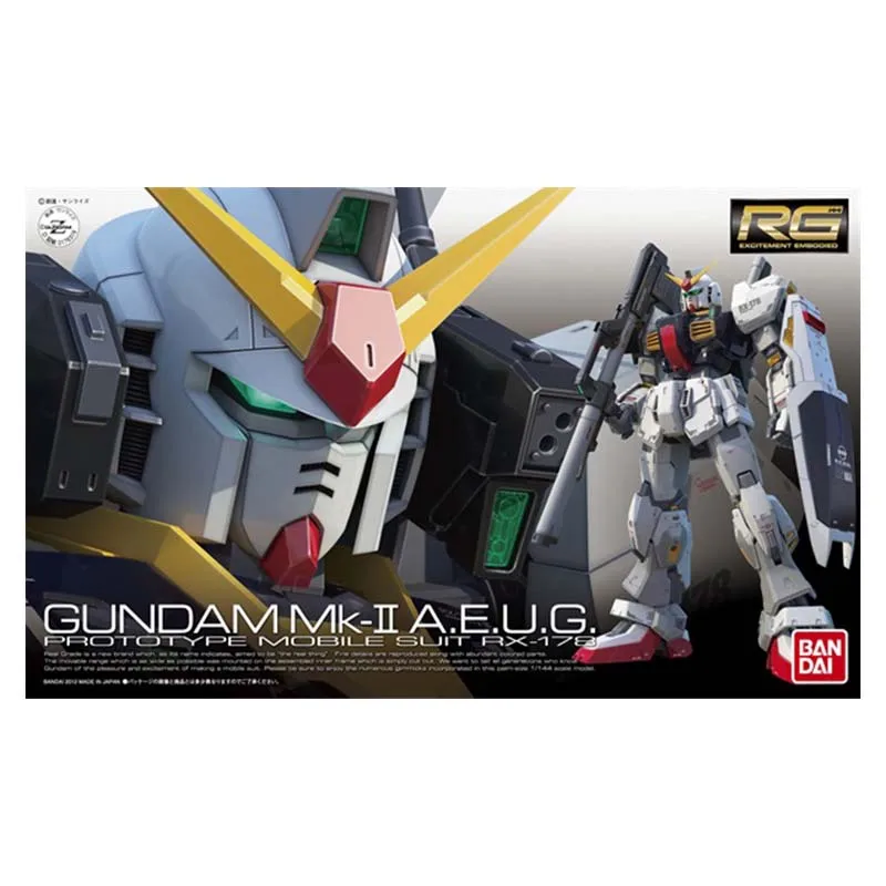 Bandai-Kit de figurines d'anime Gundam pour enfants, figurines d'action Gundam, RG 1/144, Mk 2 AEUG, Mobile imbibé, Gunpla, jouets pour garçons, cadeaux pour enfants