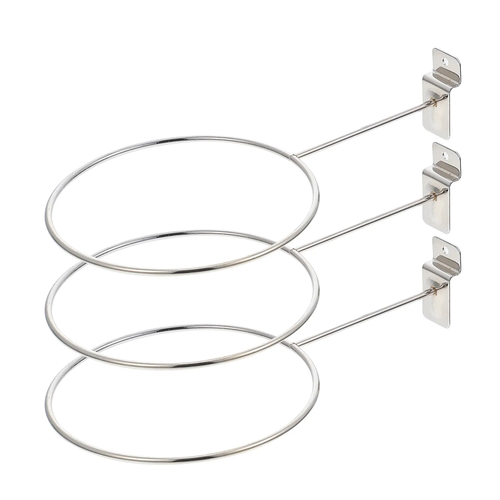 3Pcs Basketball Holder Mounted Iron Rack Easy Installation Ball Display for Supermarket Exhibition Basketball Holder