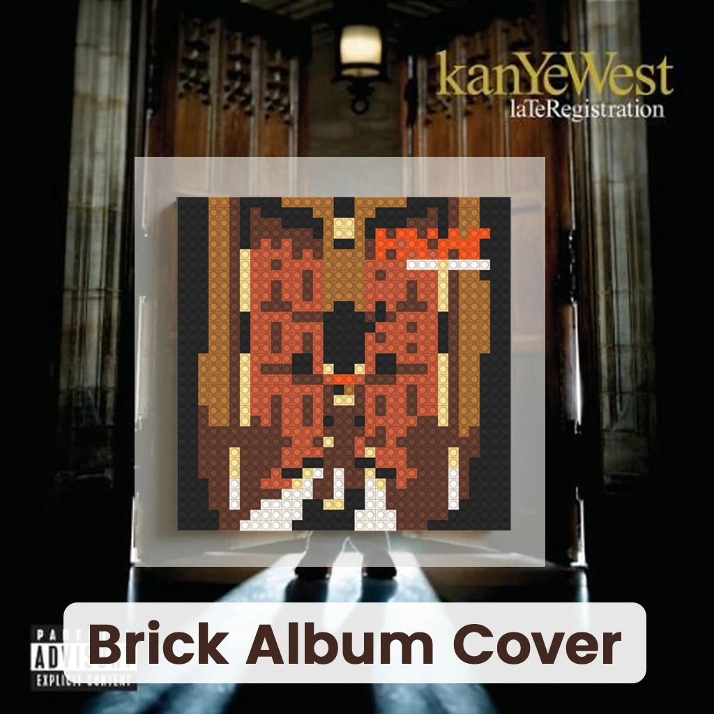 

Kanye West Late Registration Album Cover DIY Pixel Mosaic Building Blocks Set Bedroom Living Room Home Wall Hanging Decor