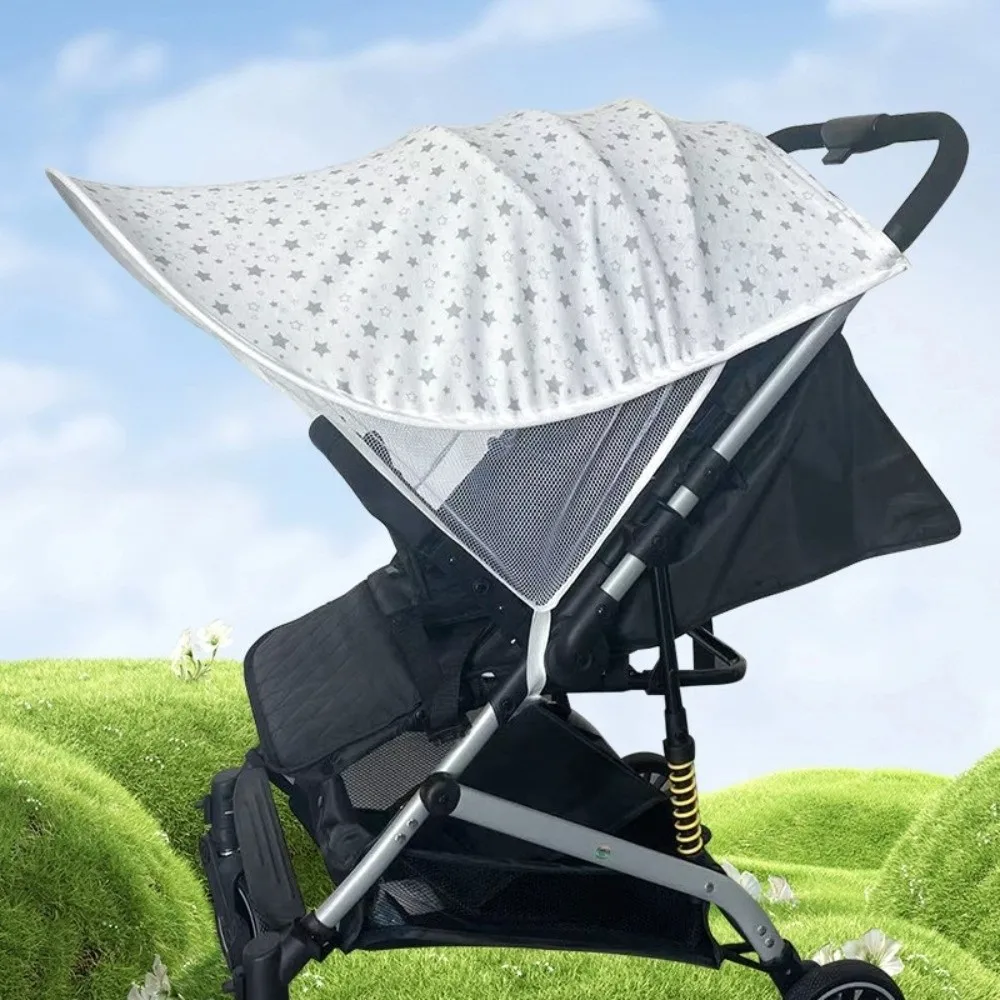 Extended Baby Stroller Sunshade Adjustment Lightweight UV Resistant Canopy Light Blocking Stretch Fabric Sun Protections Cover