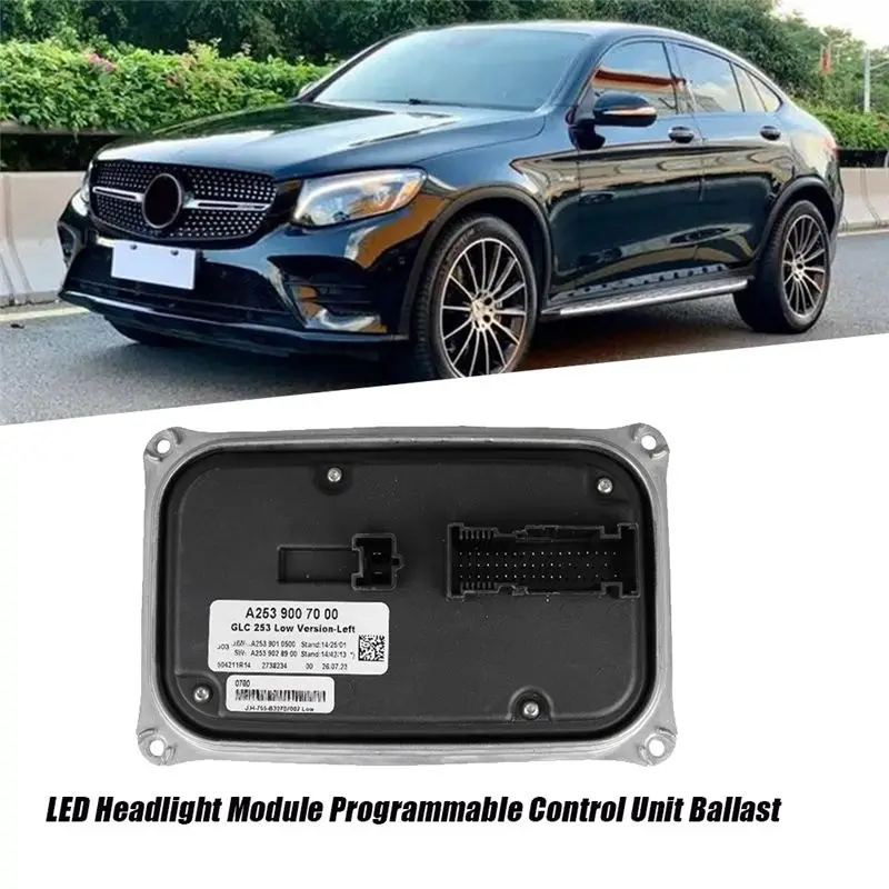 Authentic A2539007000 Left Side LED Headlight Module For Mercedes Benz GLC X253 W253 2015-2019 Programmable Control Unit Ballast