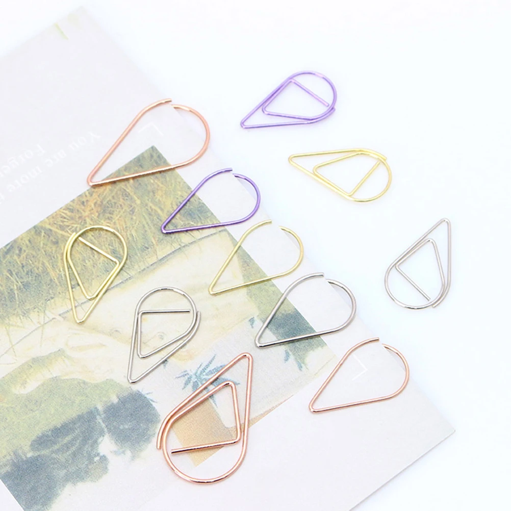 

50Pcs Metal Paperclips Exquisite Craftsmanship Office Stationery Decorative Clips MultiFunction Organizer