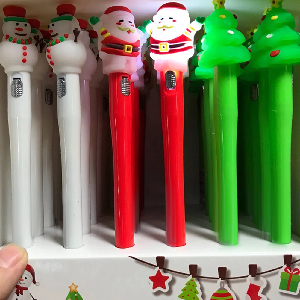 

10pcs Christmas Gel With Light Cute Writing For Students Lovely Stationery Signature Portable Note Taking Adorable Bulk Cute