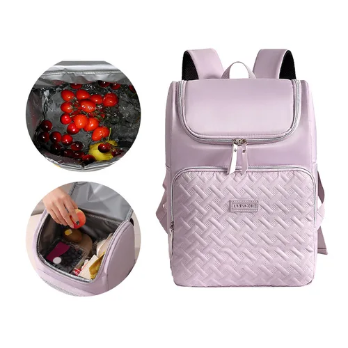Mochila de moda de 17L, bolsa aislante para comida, mochila aislante de gran capacidad, perfecta para acampar y picnics, poliéster duradero
