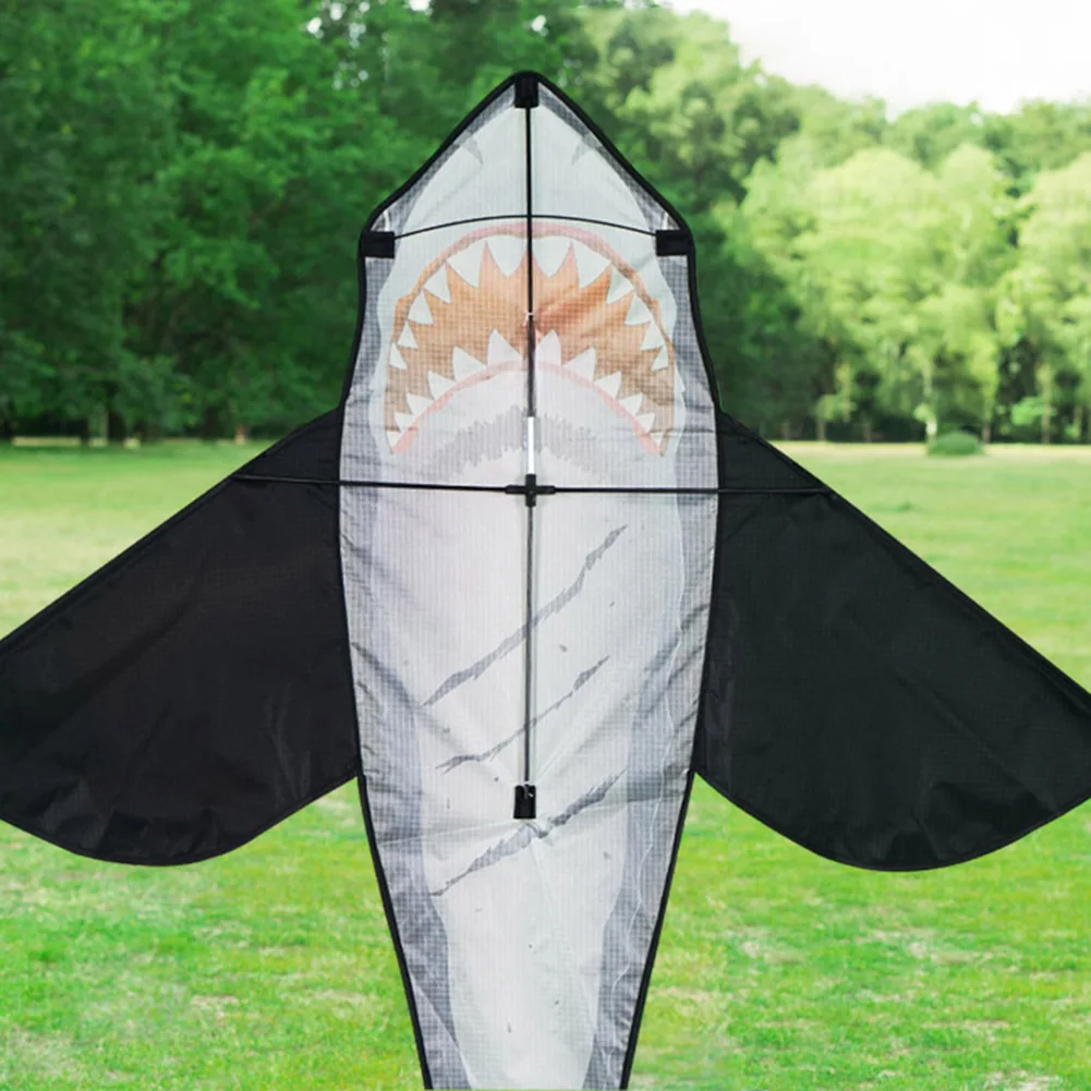 Large Shark Shaped Kite Easy To Fly Primary Stunt Kite with Wire Board Marine Animal Kite Enhance Coordination for Boys Girls