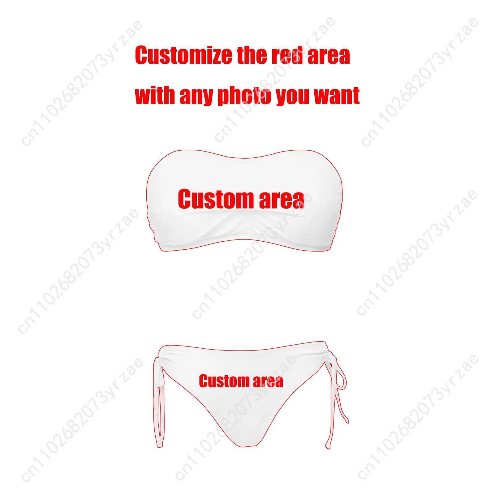 Accept Band Swimsuit Womens Drawstring Two Piece Set Bathing Suits Personalized Swimwear Pool Beach Bikini Customize Beachwear